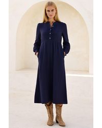 Aspiga - Pin Tuck Organic Cotton Cheesecloth Shirt Dress - Lyst
