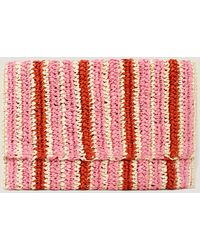 Aspiga - Ladies Sustainable Amalfi Raffia Stripe Clutch Natural - Lyst