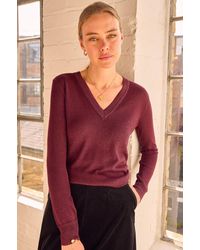 Aspiga - Ladies Sustainable Metallic Knit V-Neck Jumper - Lyst