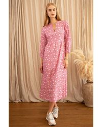 Aspiga - Sustainable Mara Dress Organic Cotton Printed Summer Holiday - Lyst