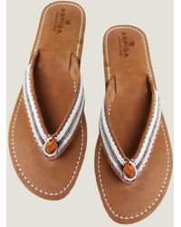 Aspiga - Sustainable Kenyan Beaded Tanzi Sandals Leather And Glass Beaded Summer Holiday Flip Flops - Lyst