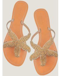 Aspiga - Ladies Sustainable Kenyan Beaded Starfish Sandals Summer Flip Flops - Lyst