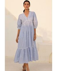 Aspiga - Sustainable Mindy Dress Organic Cotton Summer Holiday Beach Cover Up Stripe - Lyst