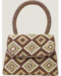 Aspiga - Ladies Sustainable Beaded Crossbody Handbag Jute - Lyst