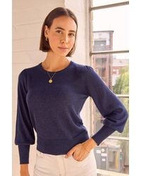 Aspiga - Ladies Sustainable Metallic Knit Crew Neck Jumper - Lyst