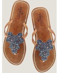 Aspiga - Sustainable Mia Kenyan Beaded Heel Sandals Leather And Glass Beads Floral Bullet - Lyst