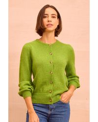 Aspiga - Ladies Alpaca Blend Puff Sleeve Wool Cardigan - Lyst