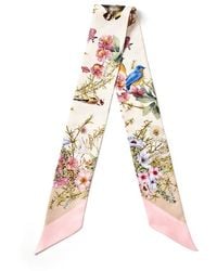Aspinal of London - Edwardian Garden Skinny Silk Scarf - Lyst