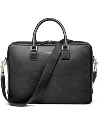 Aspinal of London - Mount Street Leather Laptop Briefcase Bag - Lyst