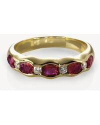 Aspinal of London Phoebe Wave Ruby & Diamond Ring - Red