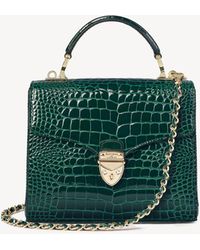 Aspinal of London Midi Mayfair Bag With Chain Strap - Green