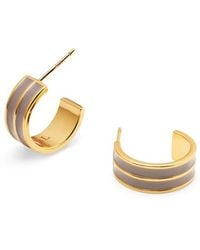 Aspinal of London - Ribbed Enamel Hoop Earring - Lyst