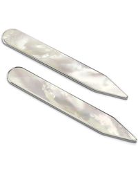 Aspinal of London - Mother Of Pearl & Sterling Plated Collar Stiffeners - Lyst
