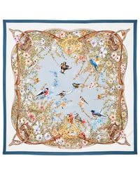 Aspinal of London - Edwardian Garden Silk Scarf - Lyst
