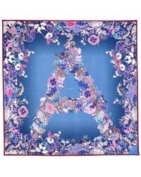 Aspinal of London - Ombre 'A' Floral Silk Scarf - Lyst