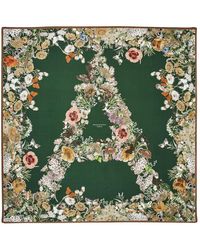 Aspinal of London - Ombre 'A' Floral Silk Scarf - Lyst