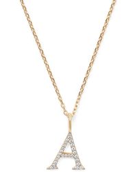 Aspinal of London - Diamond Initial Necklace - Lyst