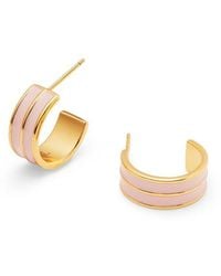 Aspinal of London - Ribbed Enamel Hoop Earring - Lyst
