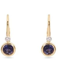Aspinal of London - Diamond Earrings With Iolite - Lyst