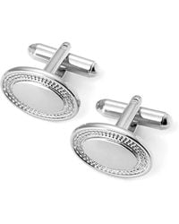 Aspinal of London - Sterling Plated Engraved Edge Oval Cufflinks - Lyst