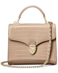 Aspinal of London - Leather Crocodile Print Midi Mayfair Bag - Lyst