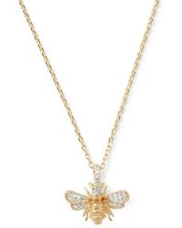 Aspinal of London - Diamond Bee Pendant Necklace - Lyst