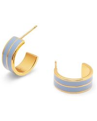 Aspinal of London - Ribbed Enamel Hoop Earring - Lyst