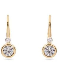 Aspinal of London - Diamond Earrings With Sapphire - Lyst