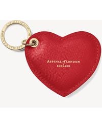 Aspinal of London Heart Key Ring - Red