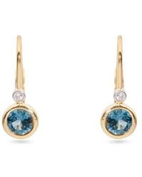 Aspinal of London - Diamond Earrings With Swiss Topaz - Lyst