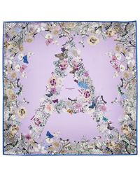 Aspinal of London - Ombre 'A' Floral Silk Scarf - Lyst