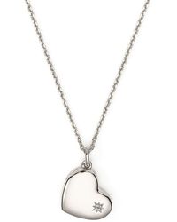 Aspinal of London - Star Set Heart Locket Necklace - Lyst