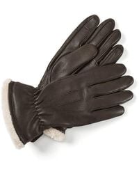 Aspinal of London - Shearling Lined Leather Gloves - Lyst
