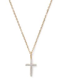Aspinal of London - Diamond Cross Pendant Necklace - Lyst