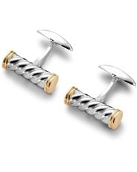 Aspinal of London - Sterling & Plated Twist Barrel Cufflinks - Lyst