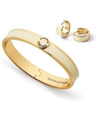 Aspinal of London - Enamel Huggie Earrings & Bangle Set - Lyst