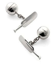 Aspinal of London - Sterling Cricket Bat & Ball Cufflinks - Lyst
