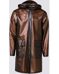 Rains Foggy Brown Hooded Coat