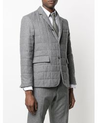Thom Browne Rwb Stripe Padded Jacket - Grey