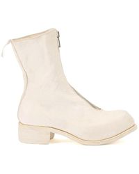 Guidi Pl2 Soft Horse Leather Front Zip Boot - White