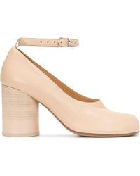 Maison Margiela Leather Tabi Court Shoe Ankle Strap in Black - Lyst