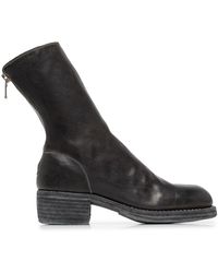 Guidi Soft Leather Mid-calf Boots - Black