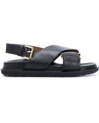 Marni Fussbett Criss-cross Sandals - Black