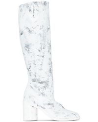 Maison Margiela Tabi Stivale Artisanal Knee-length Boots - White