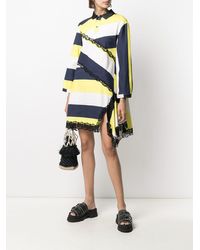 Koche Lace-trimmed Striped Shirt Dress - Blue
