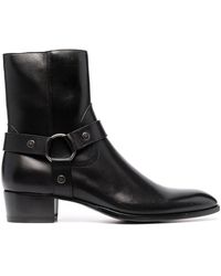 Saint Laurent Wyatt 40mm Harness Boots - Black