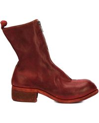 Guidi Pl2 Soft Horse Leather Front Zip Boot 1006t - Red