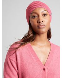Athleta Wool Ribbed Pom Beanie in Black 