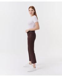 ATM - Leather Cropped Flare Pant - Lyst