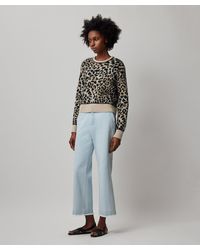 ATM - Superfine Alpaca Blend Leopard Jacquard Pullover Sweater - Lyst